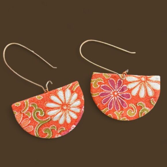 Mod Lot of 4 Pairs Long Dangle Drop Earrings Hip Funky Colorful Statement Groovy - Picture 4 of 6